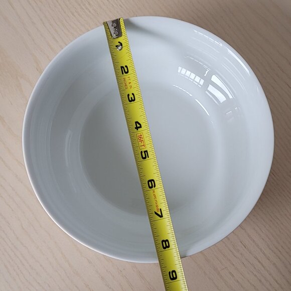 Christopher Stuart Black Dress Gold Black Rim Round White Serving Bowl 8 in - Picture 8 of 10